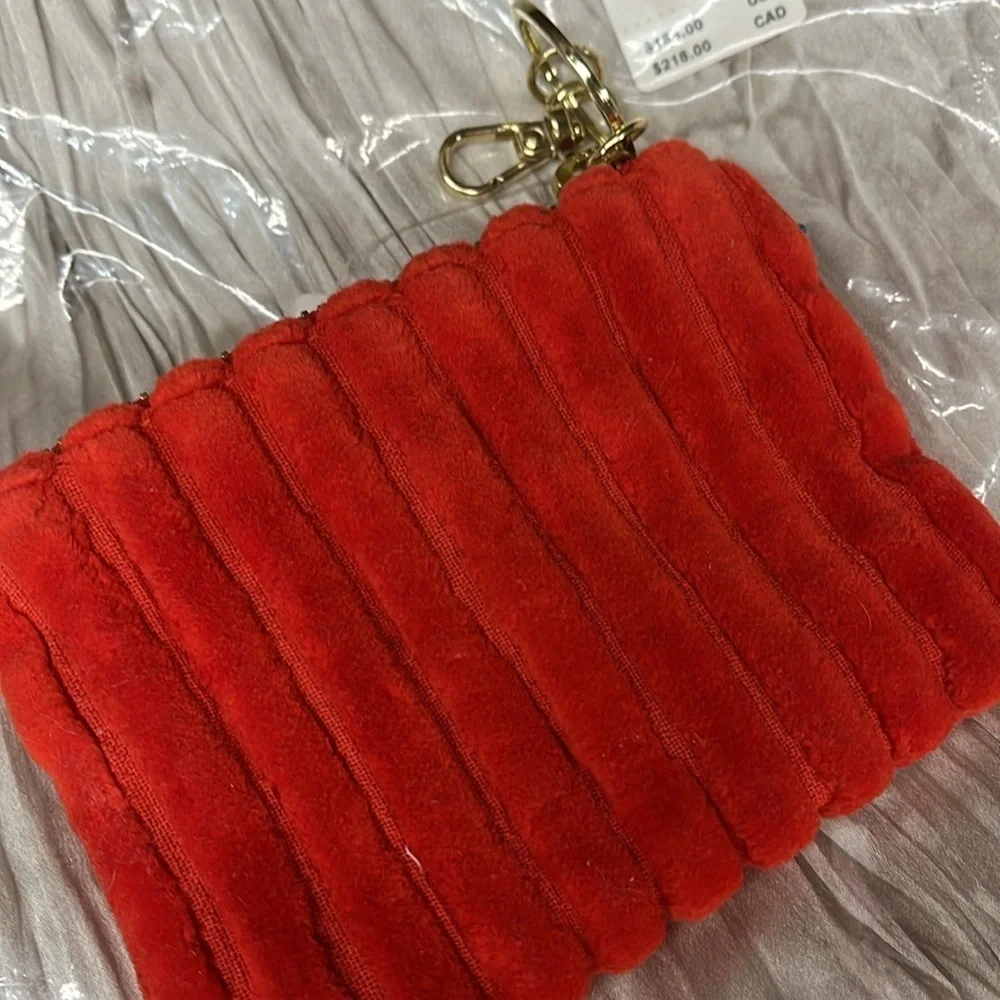 Anthropologie Beaded Holiday icon Red Beaded Coin Purse